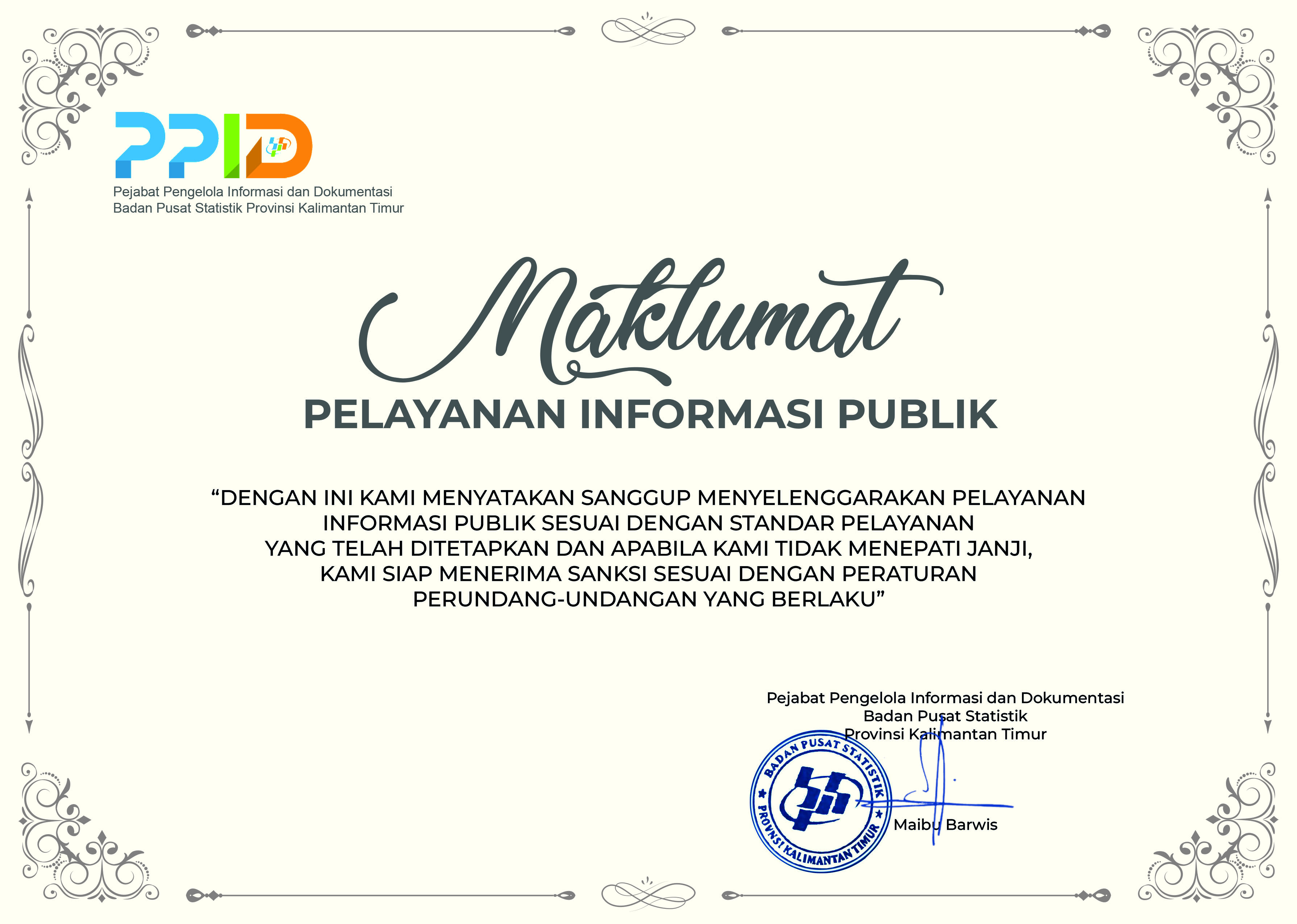 Standar Layanan Informasi Publik - Portal PPID BPS RI