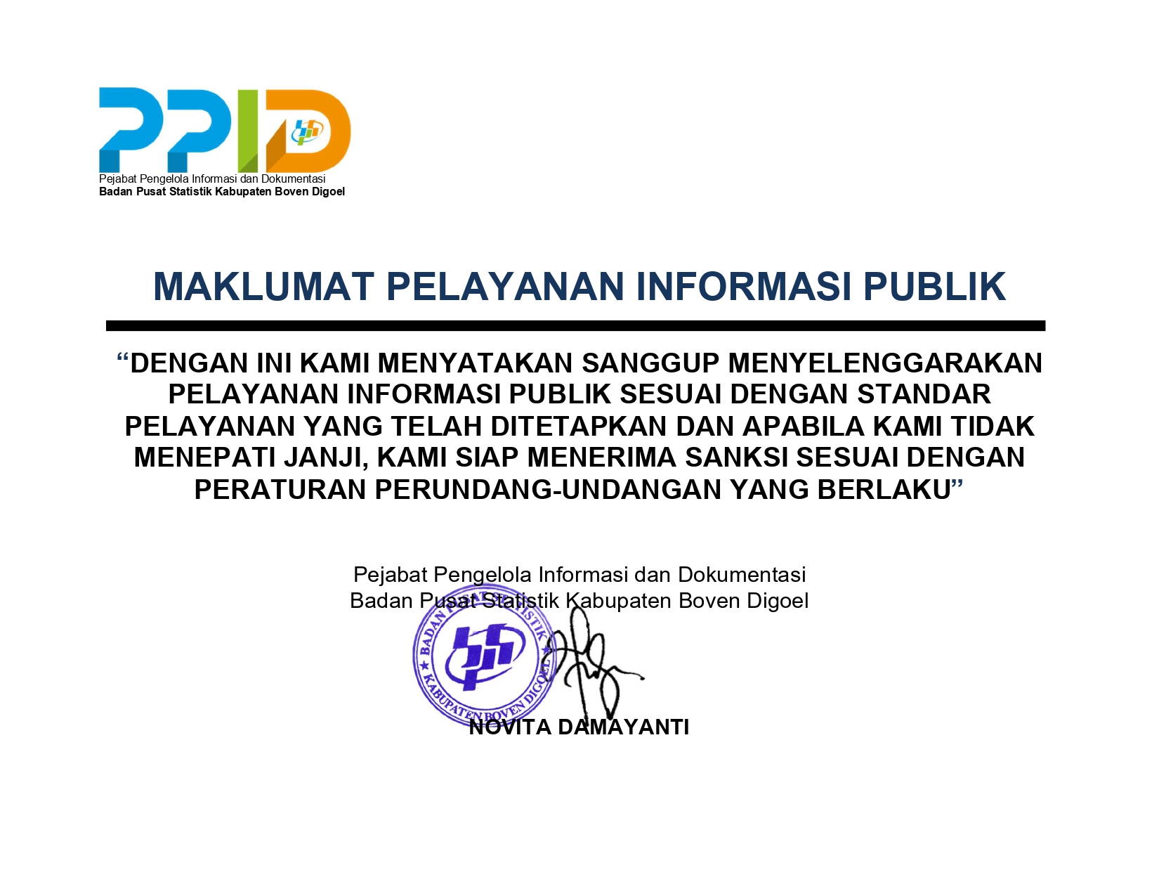 Standar Layanan Informasi Publik - Portal PPID BPS RI